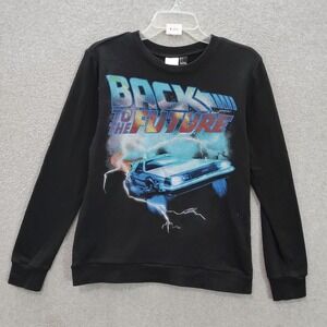 Back To The Future Women Sweater Small Black Graphic Car Movie Time‎ Machine